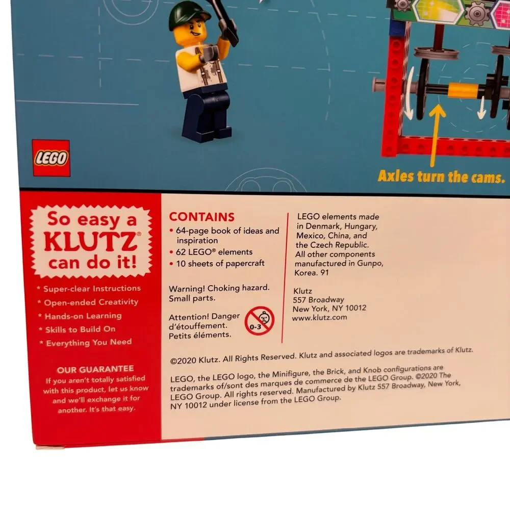 LEGO Gear Bots by Klutz Create 8 Moveable Machines 62 Lego Elements NEW IN BOX